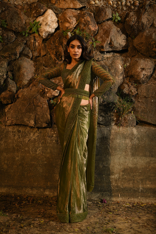 GREEN SAREE SET