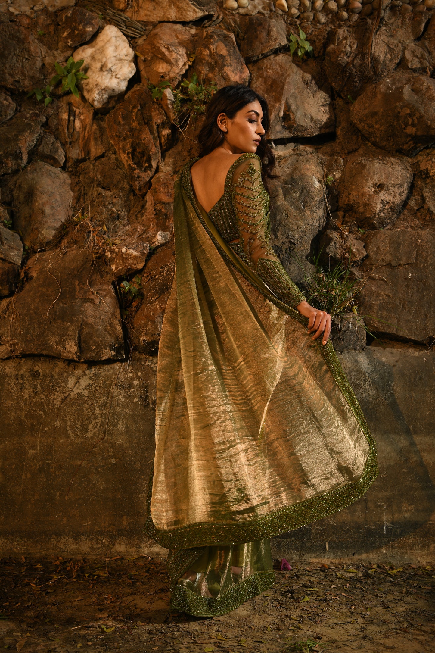 GREEN SAREE SET