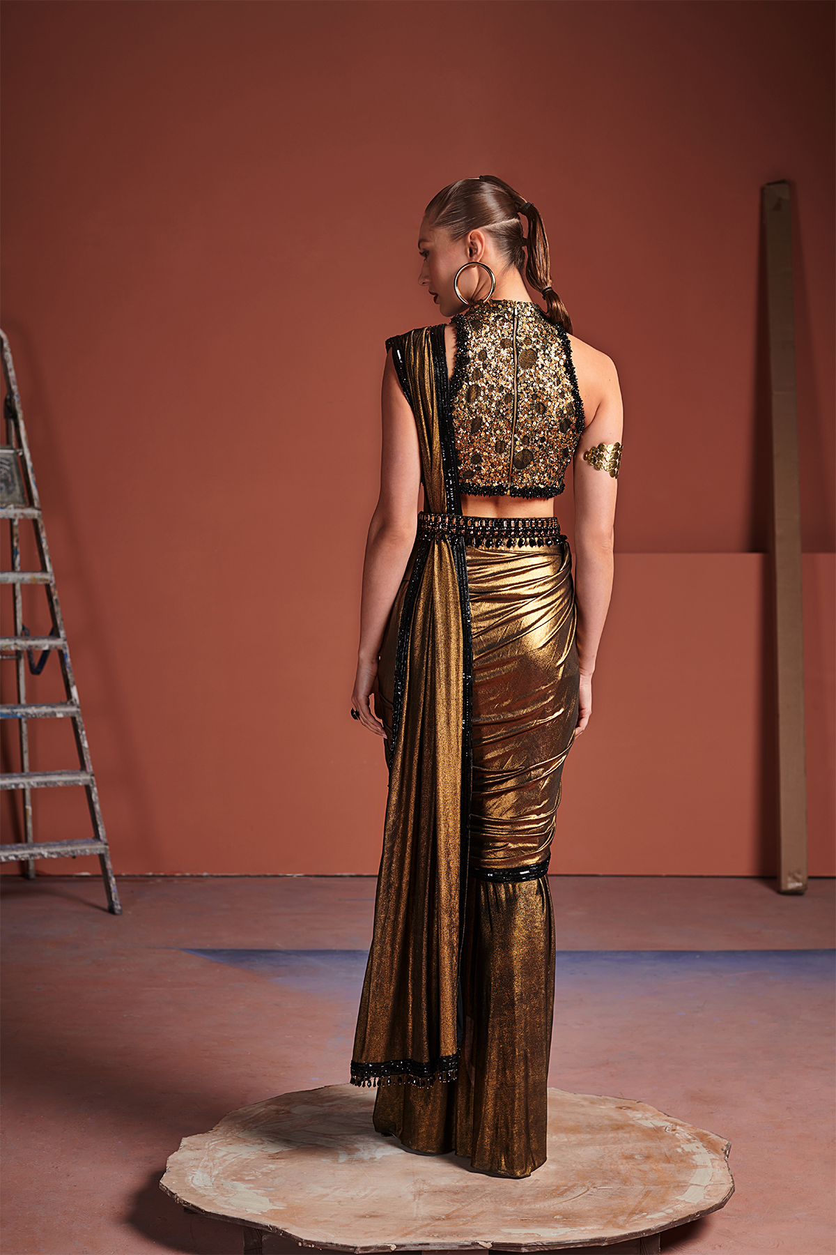 Metallic Gold Saree