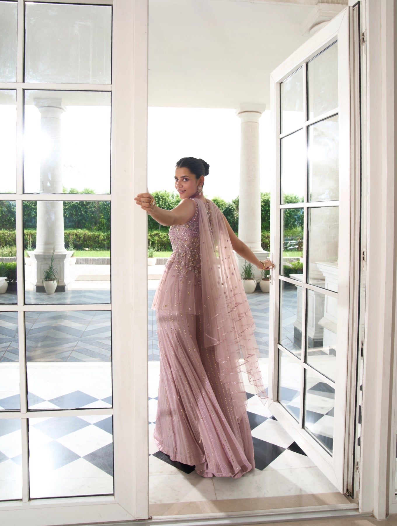 LILAC NET PEPLUM SHARARA