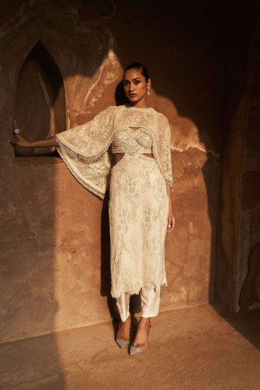 STARLIGHT KURTA AND CAPE SET