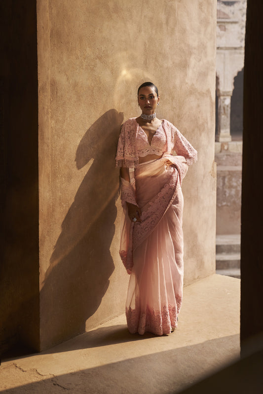 Ethereal empress blouse and saree set