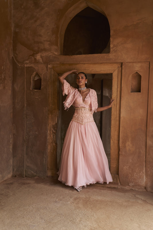 Dutchess cape, blouse and skirt set