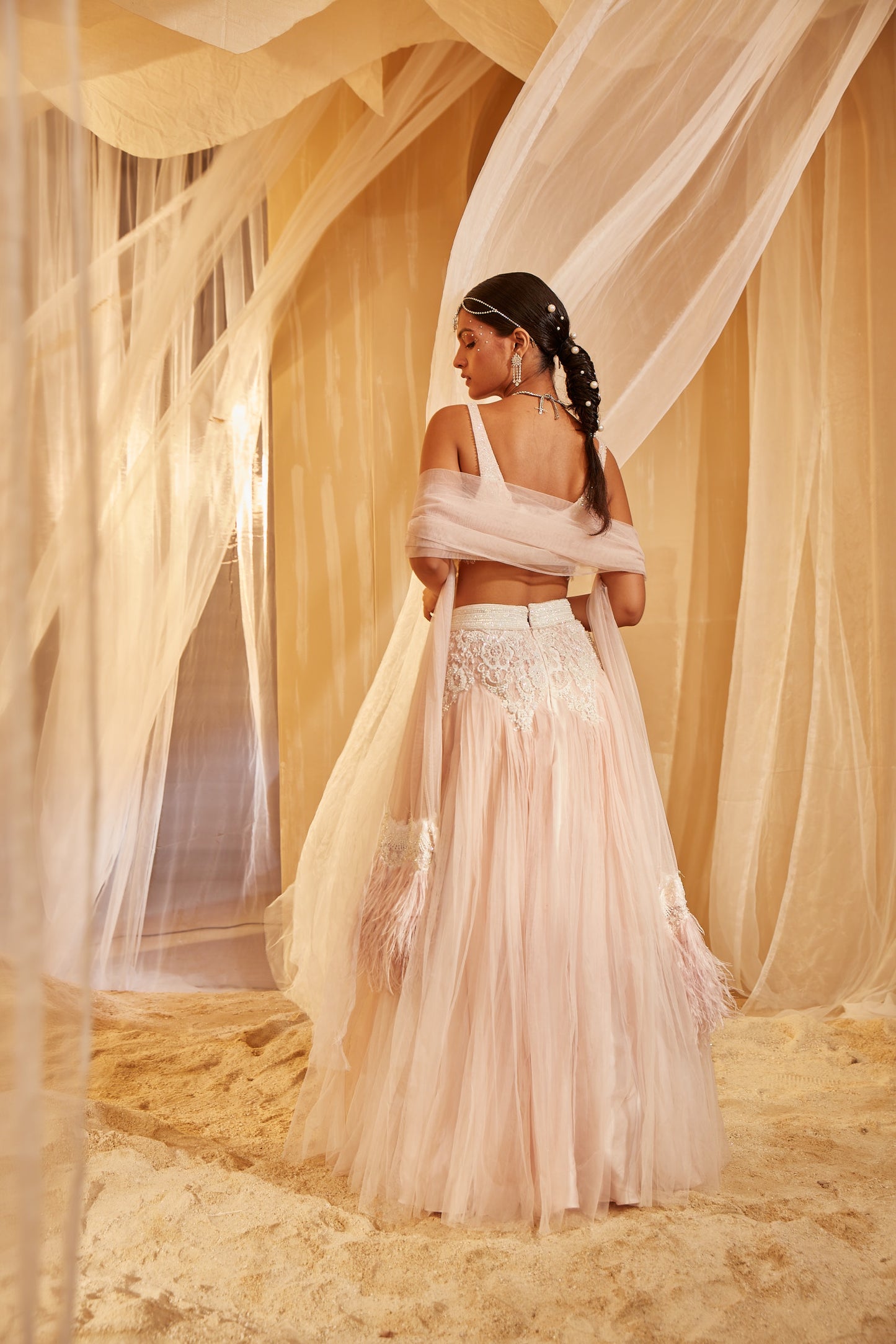 PINK EMBROIDERED LEHENGA SET