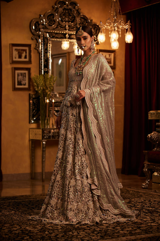 Silver Lace Bridal Lehenga