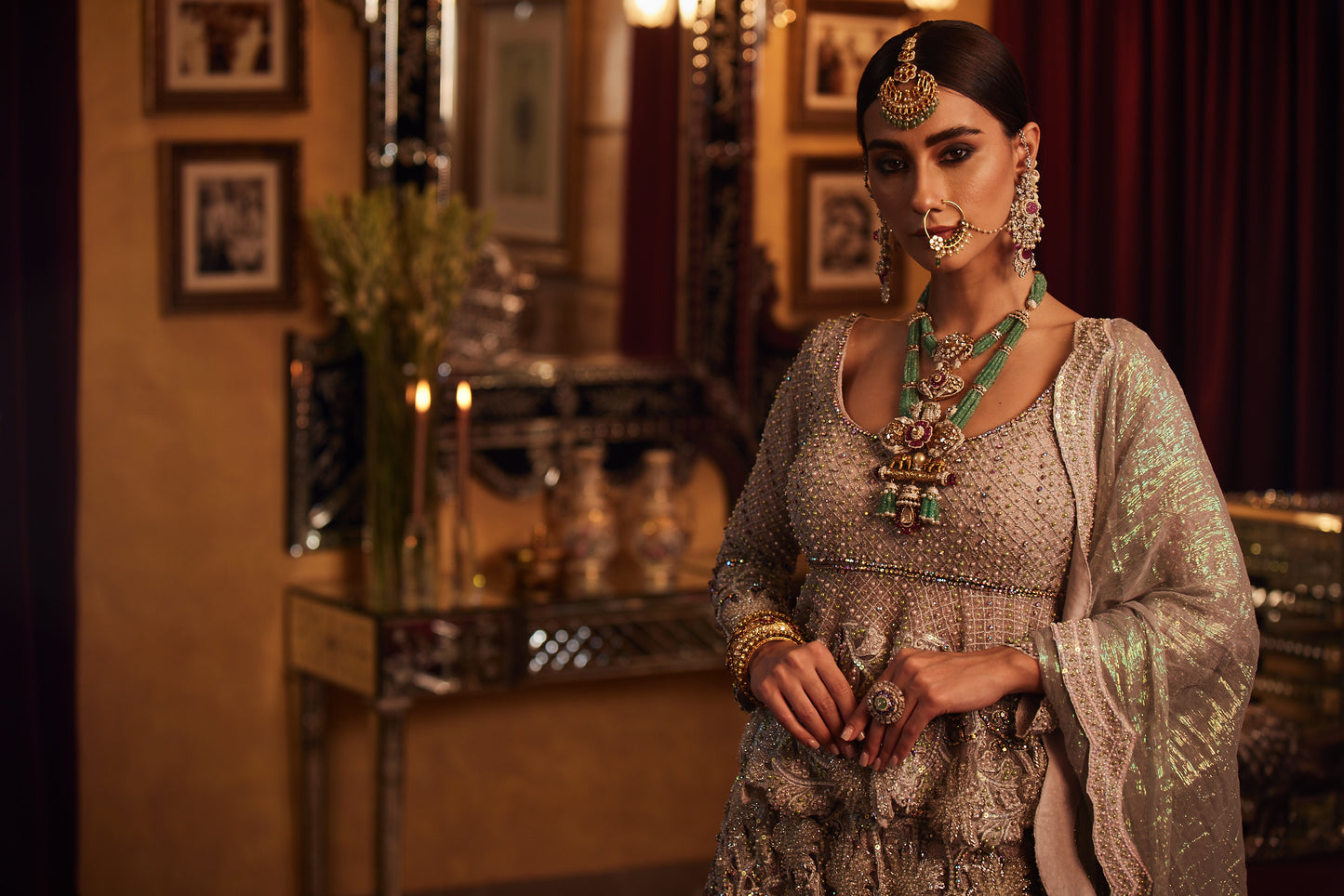 Silver Lace Bridal Lehenga