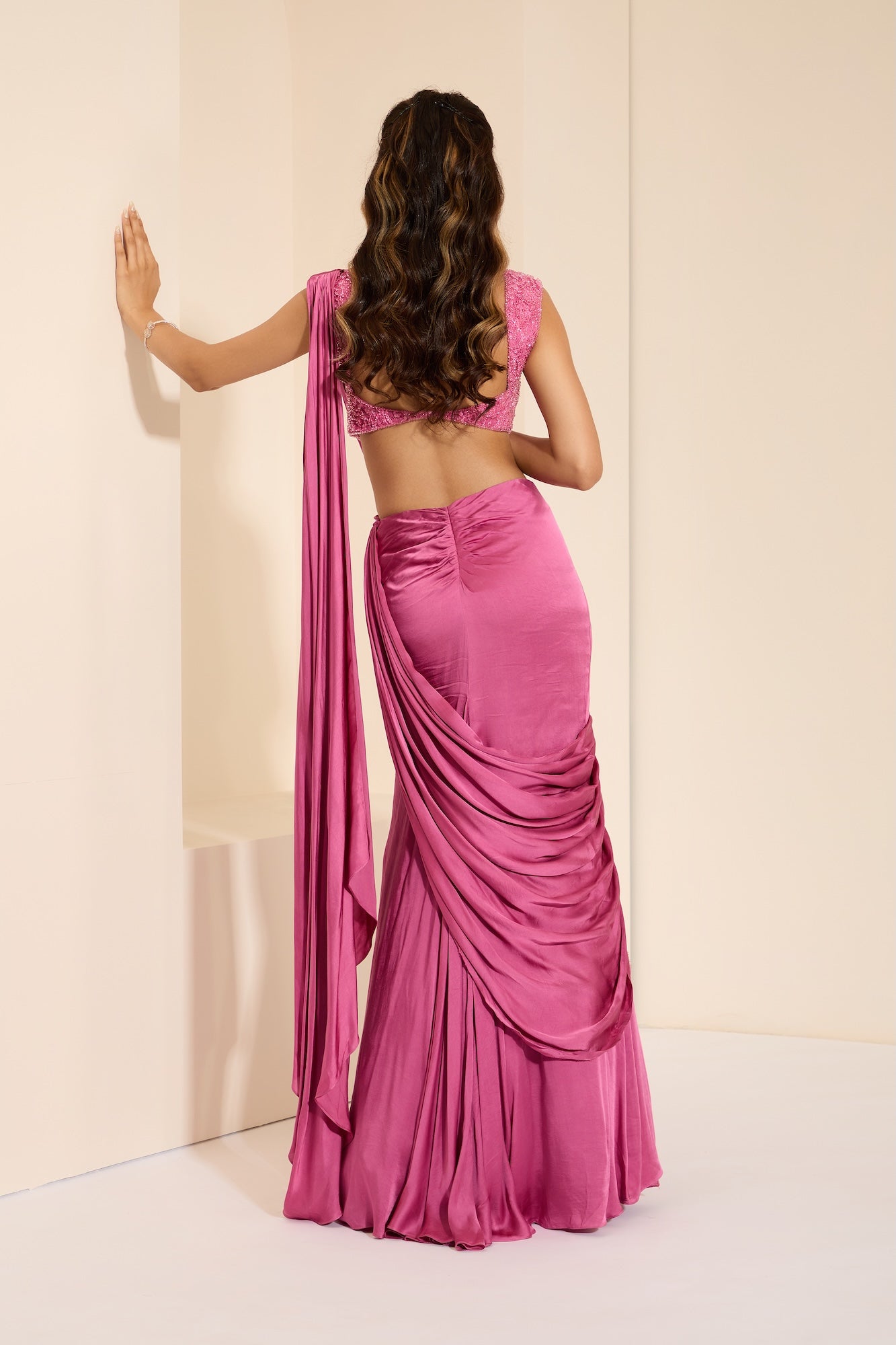 Satin Rose Bustier & Drape