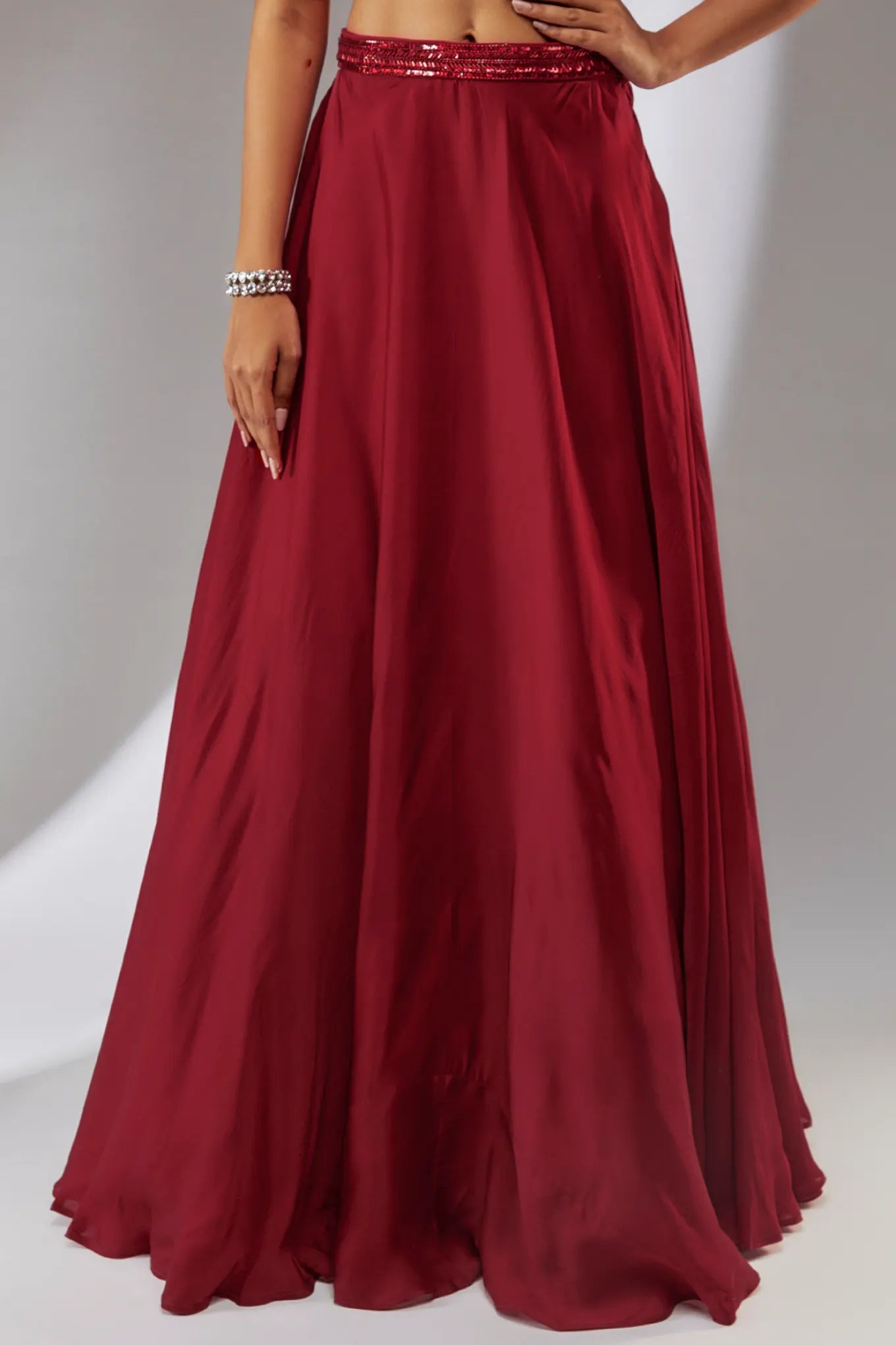 RED LEHANGA SET
