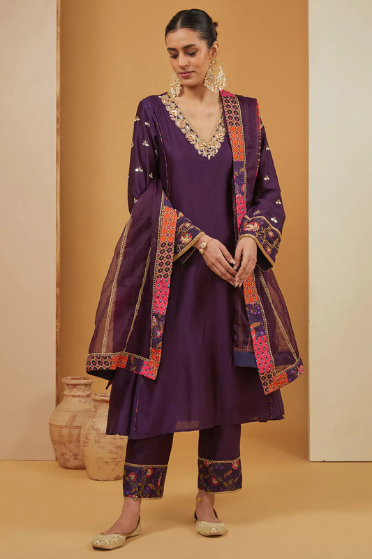 Purple Kurta Set
