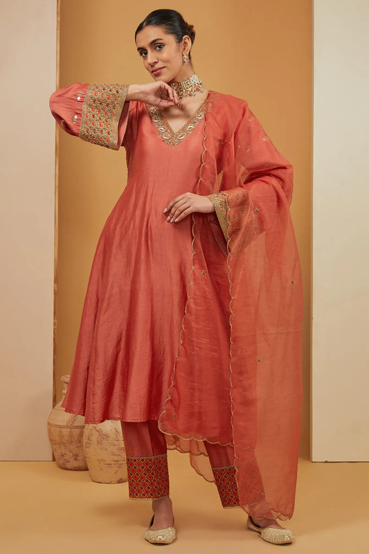 Rust Kurta set