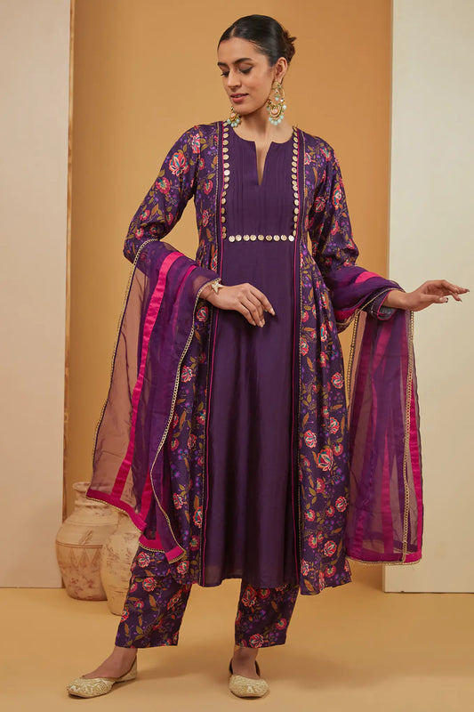PURPLE KURTA SET