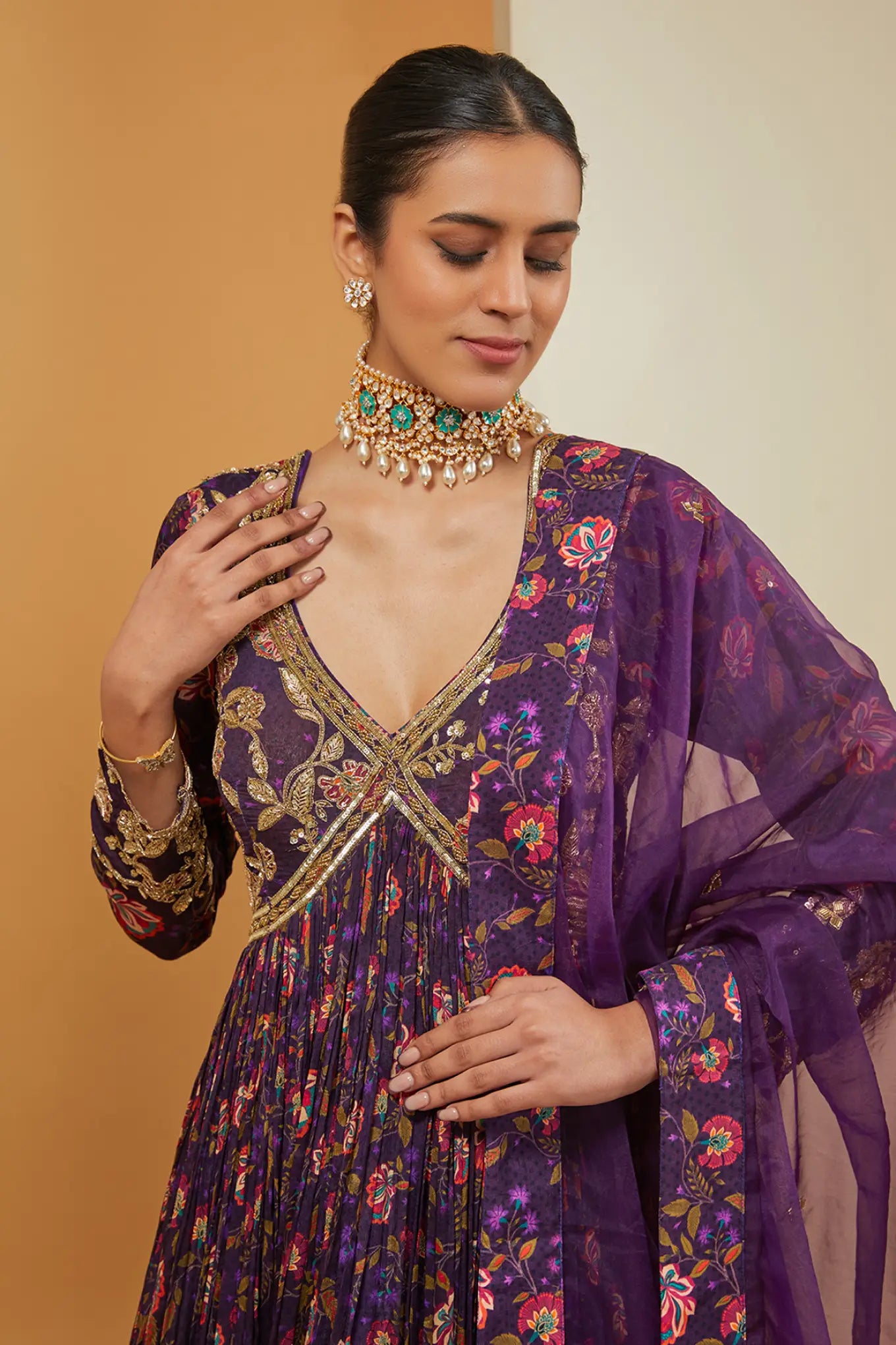 PURPLE ANARKALI SET