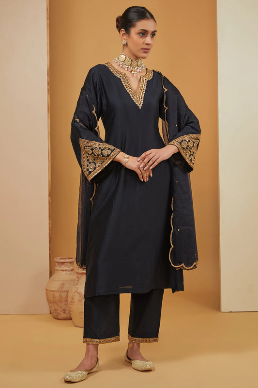 BLACK KURTA SET