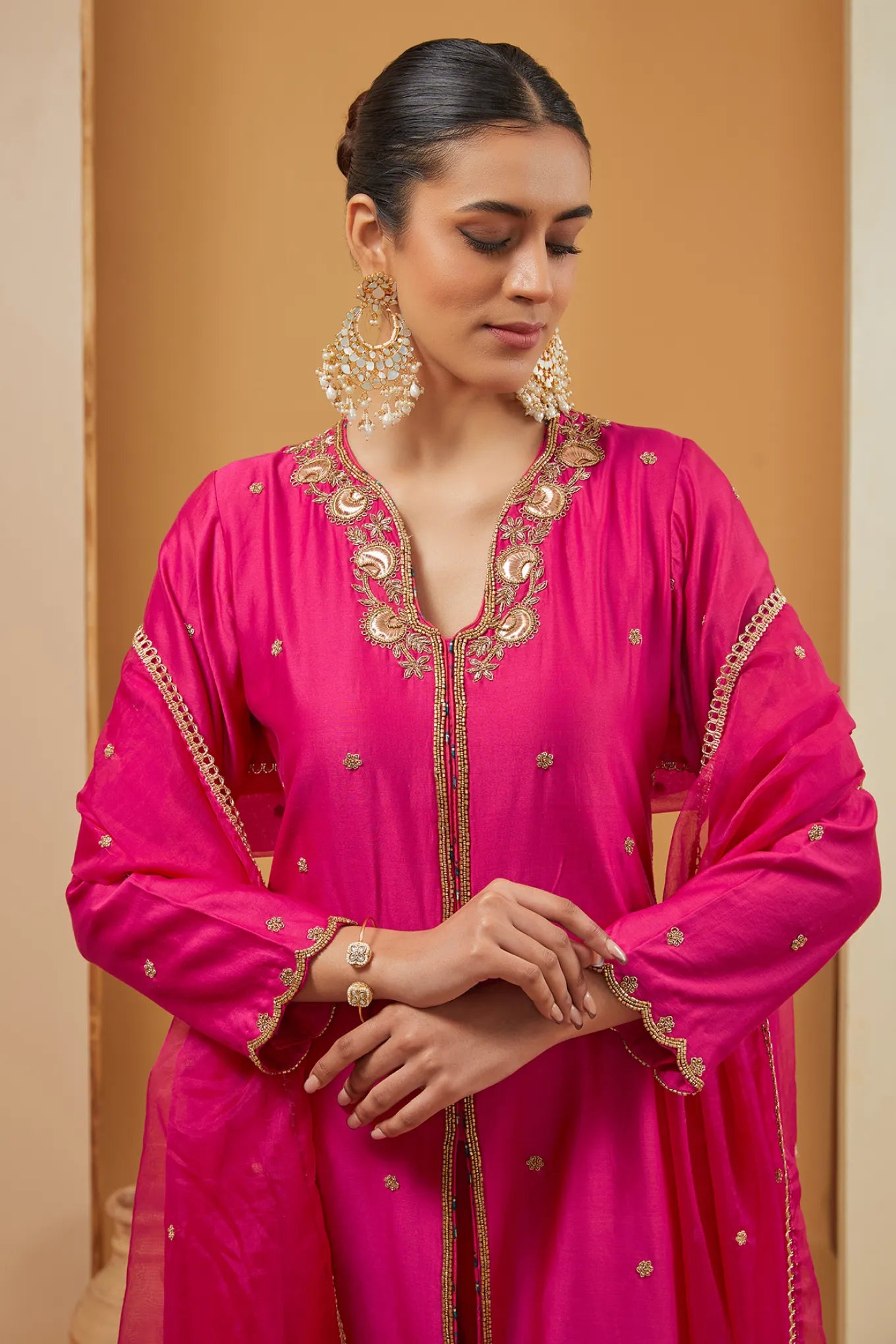 FUSCIA KURTA SET