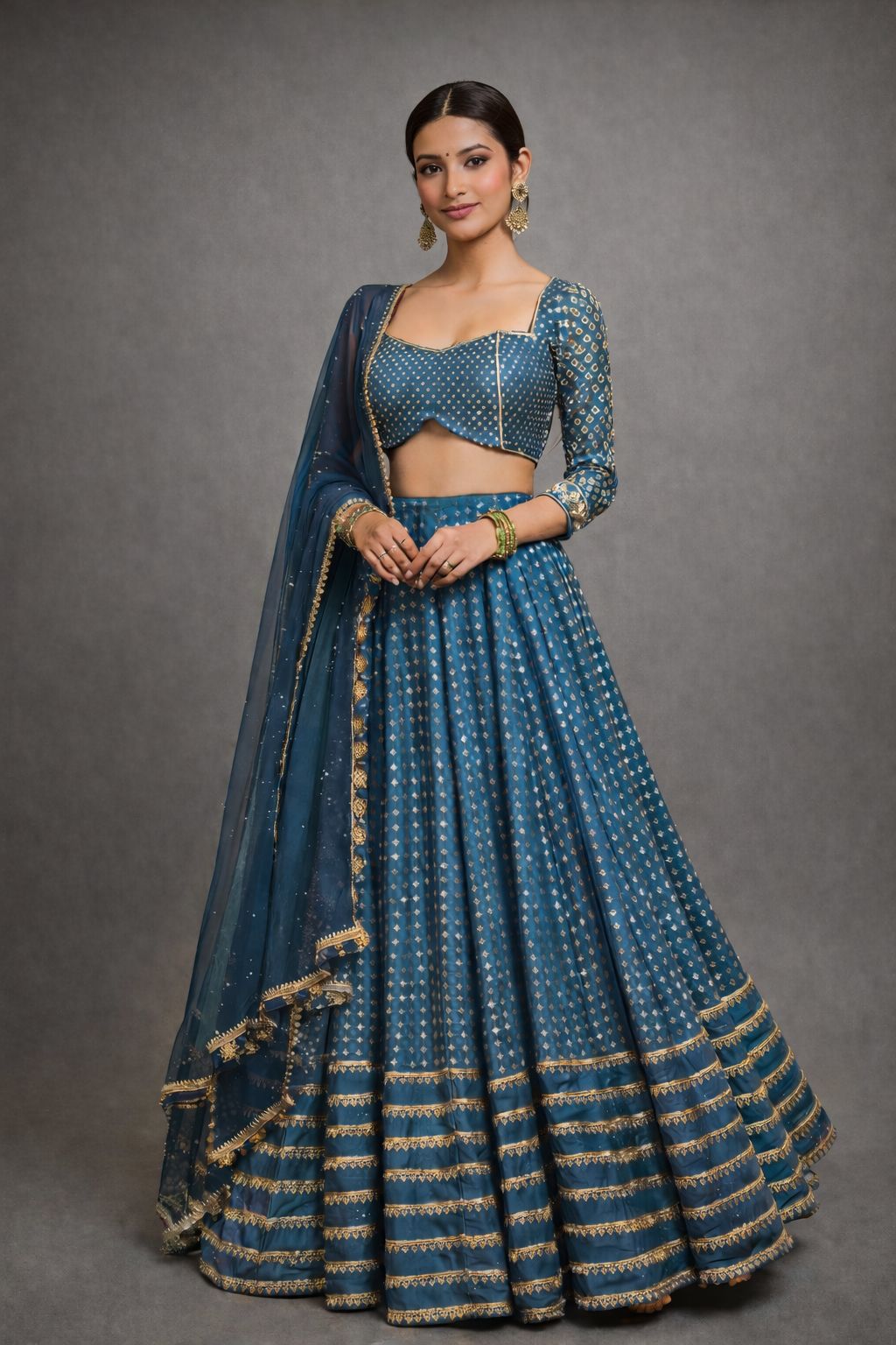 TEAL/GREEN LEHENGA