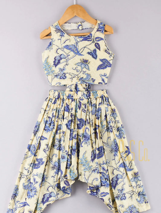 Printed Halter neck Top with Harem Pants