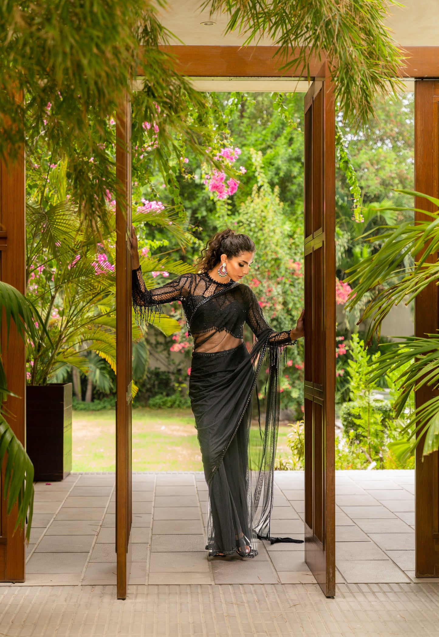 Black Georgette Saree