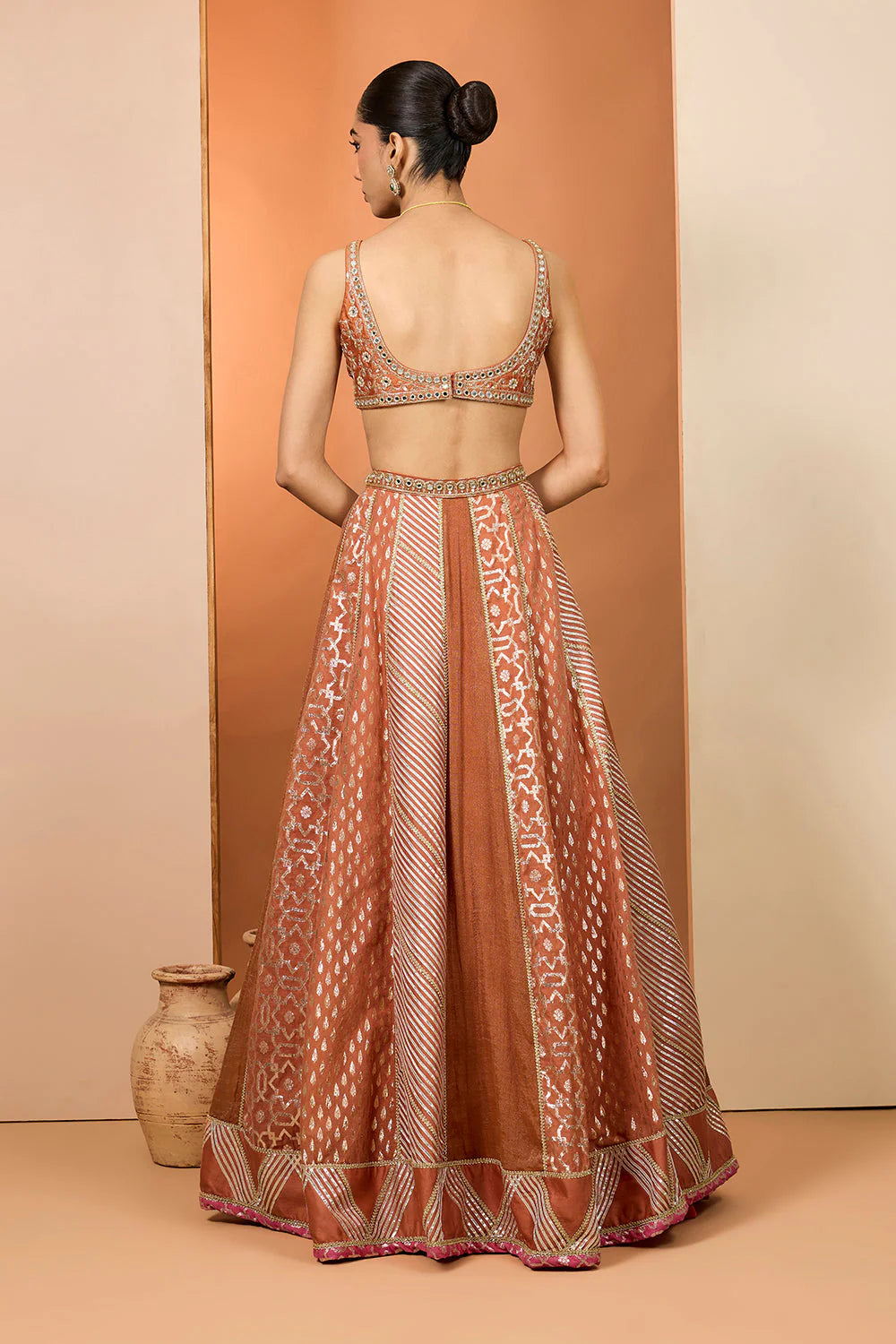 RUST LEHENGA SET