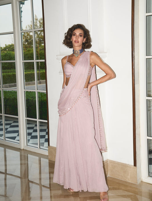 LILAC DOUBLE PALLA SAREE