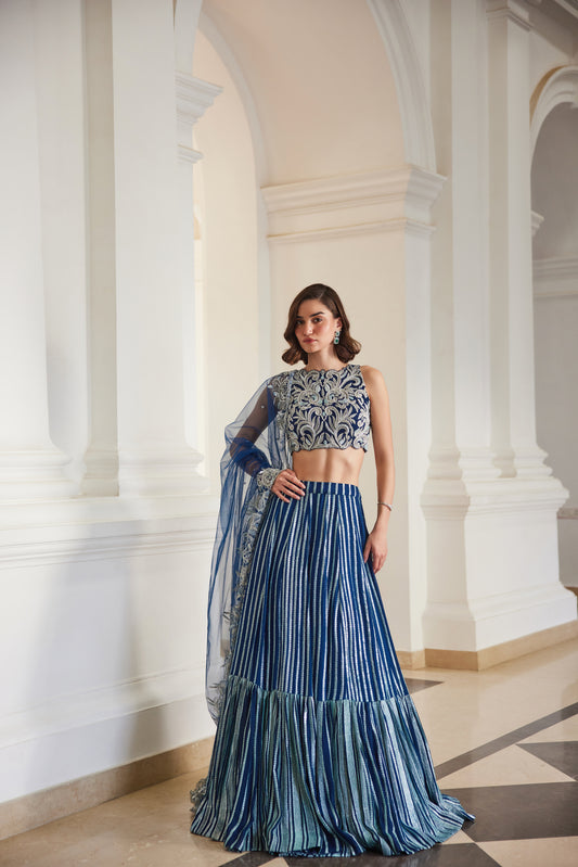 Teal Blue Lehenga Set