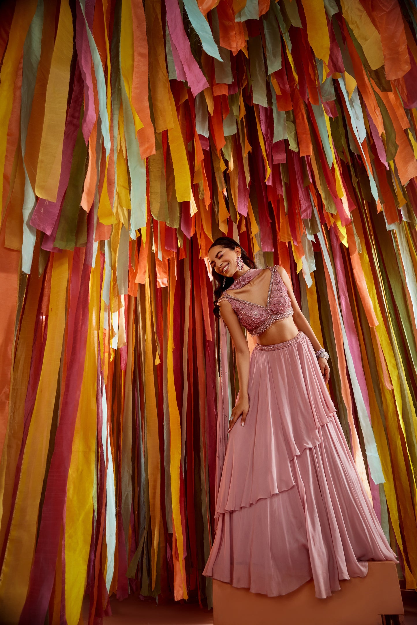 MAUVE LEHENGA AND BLOUSE SET