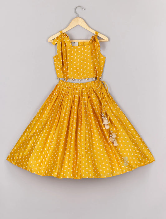 Yellow Bandhej Ghagara Blouse