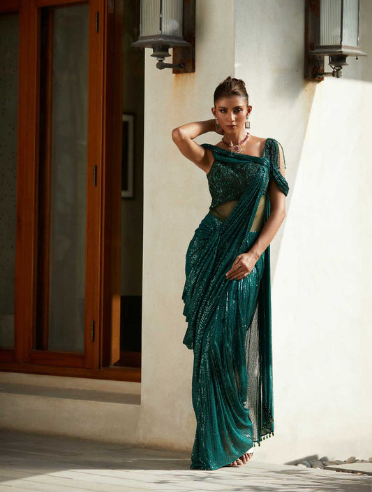Emerald Green Saree