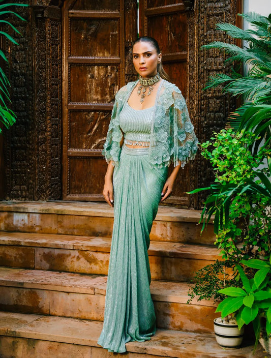 Shimmer Skirt, Blouse and Cape