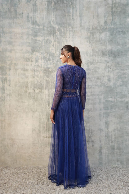 Electric Blue top and skirt set