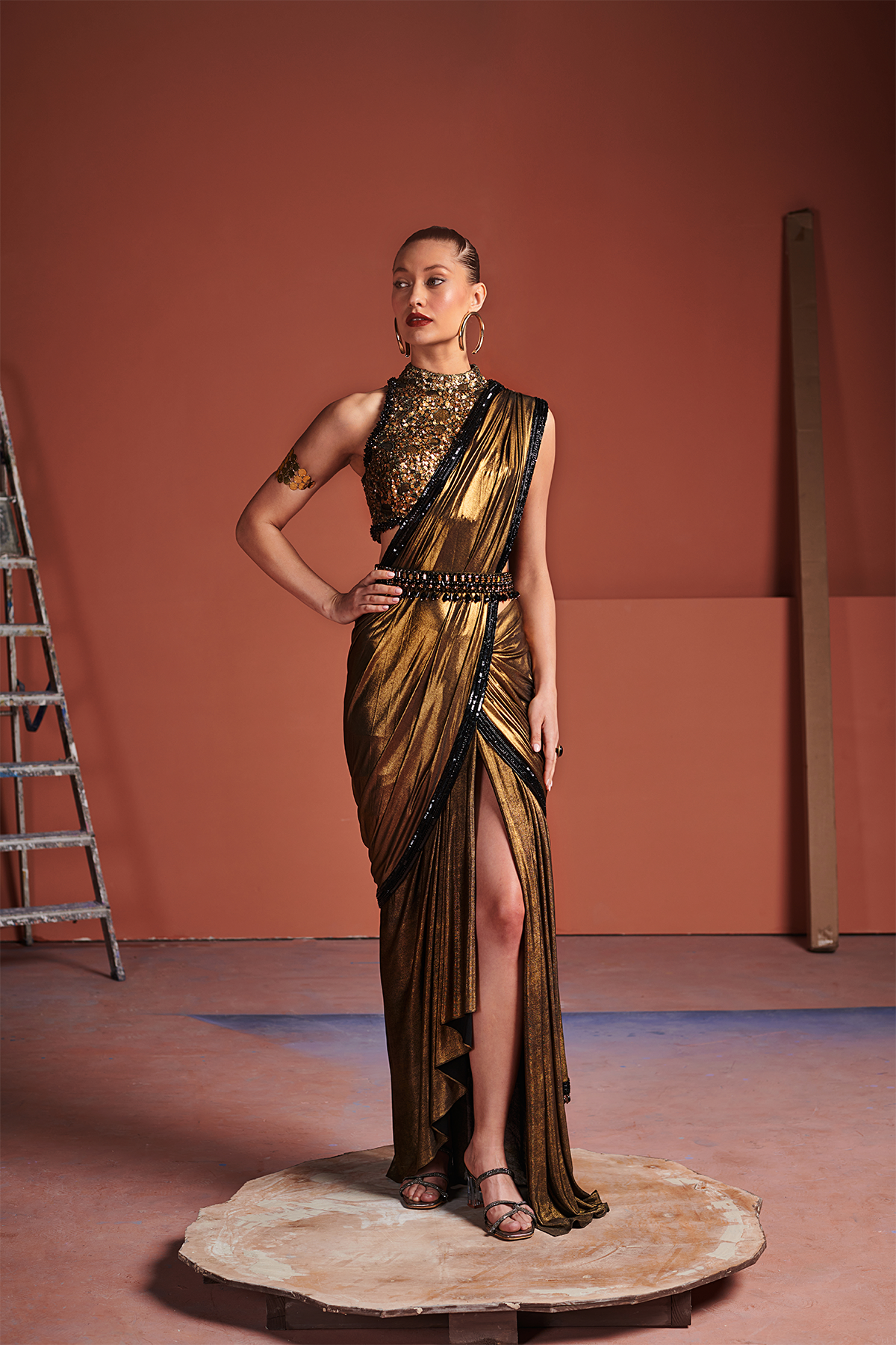 Metallic Gold Saree