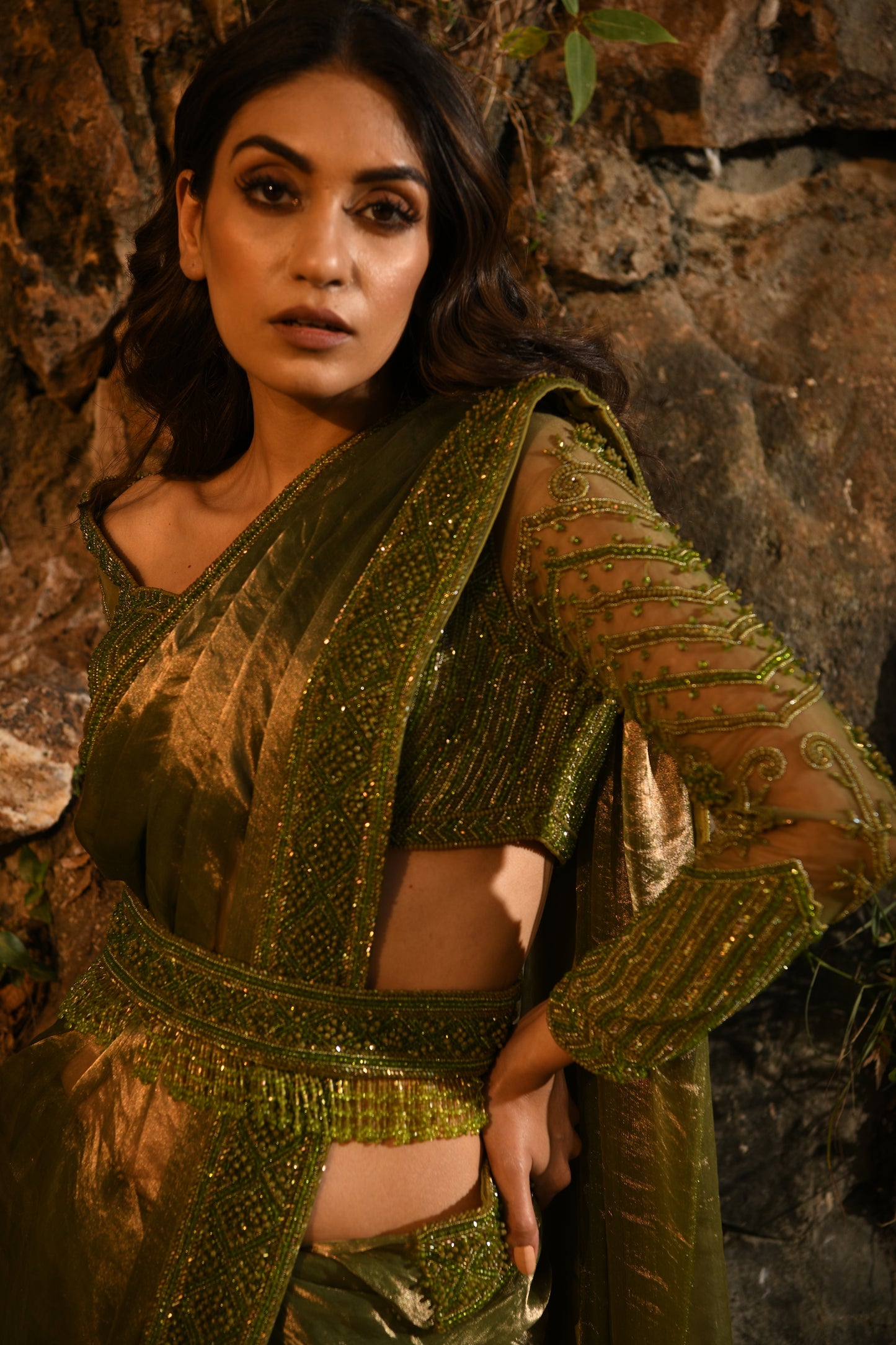 GREEN SAREE SET