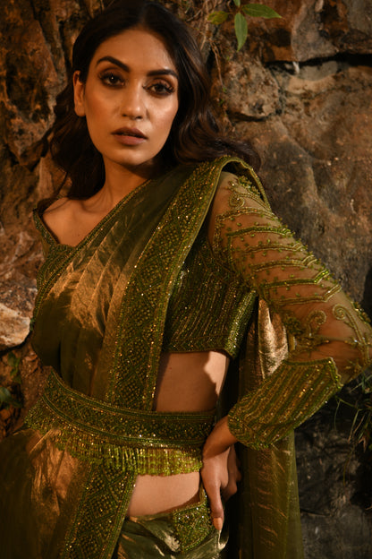 GREEN SAREE SET