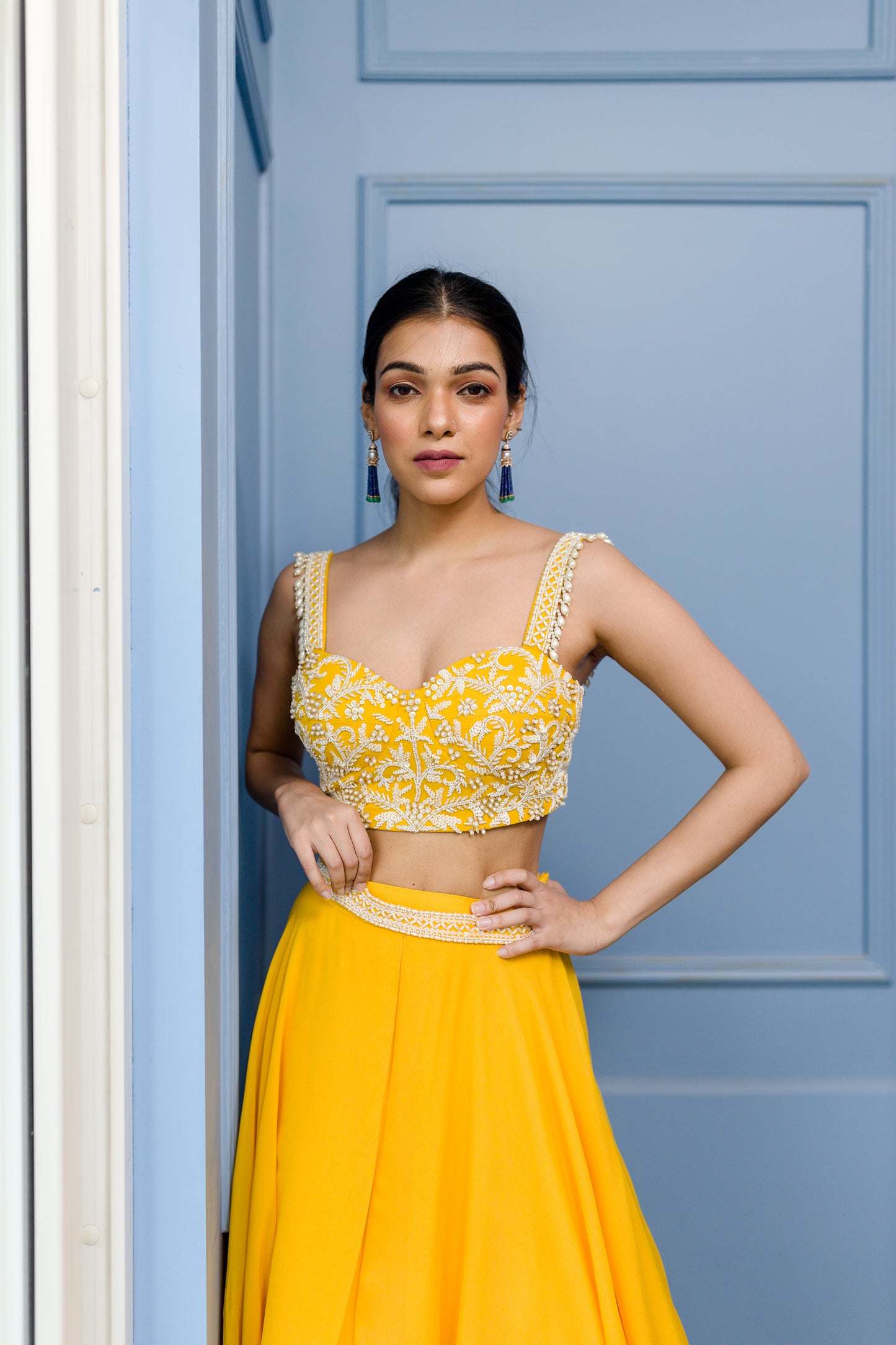 MANGO BUSTIER AND PANELLED SKIRT SET