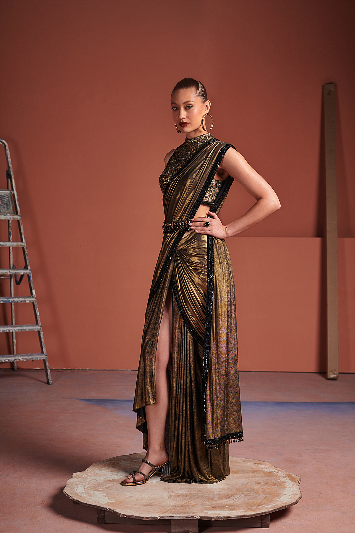 Metallic Gold Saree