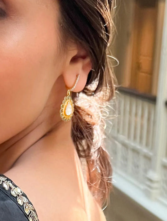 Snigdha Pear Drop SP Silver EARRINGSSs