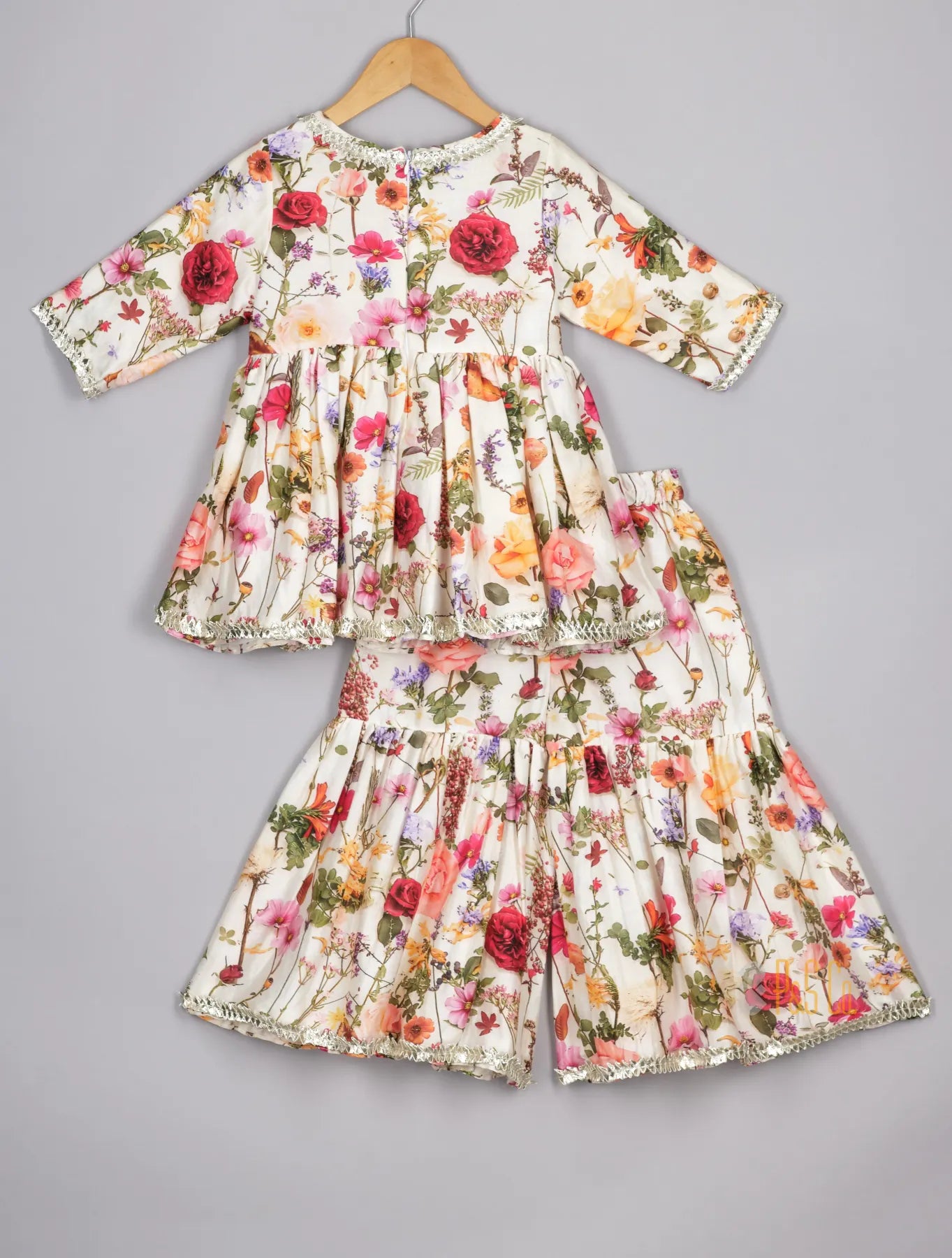 Beautiful Floral Spring Printed Peplum and Sharara