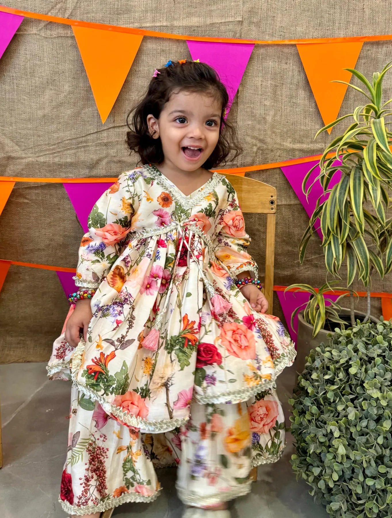 Beautiful Floral Spring Printed Peplum and Sharara