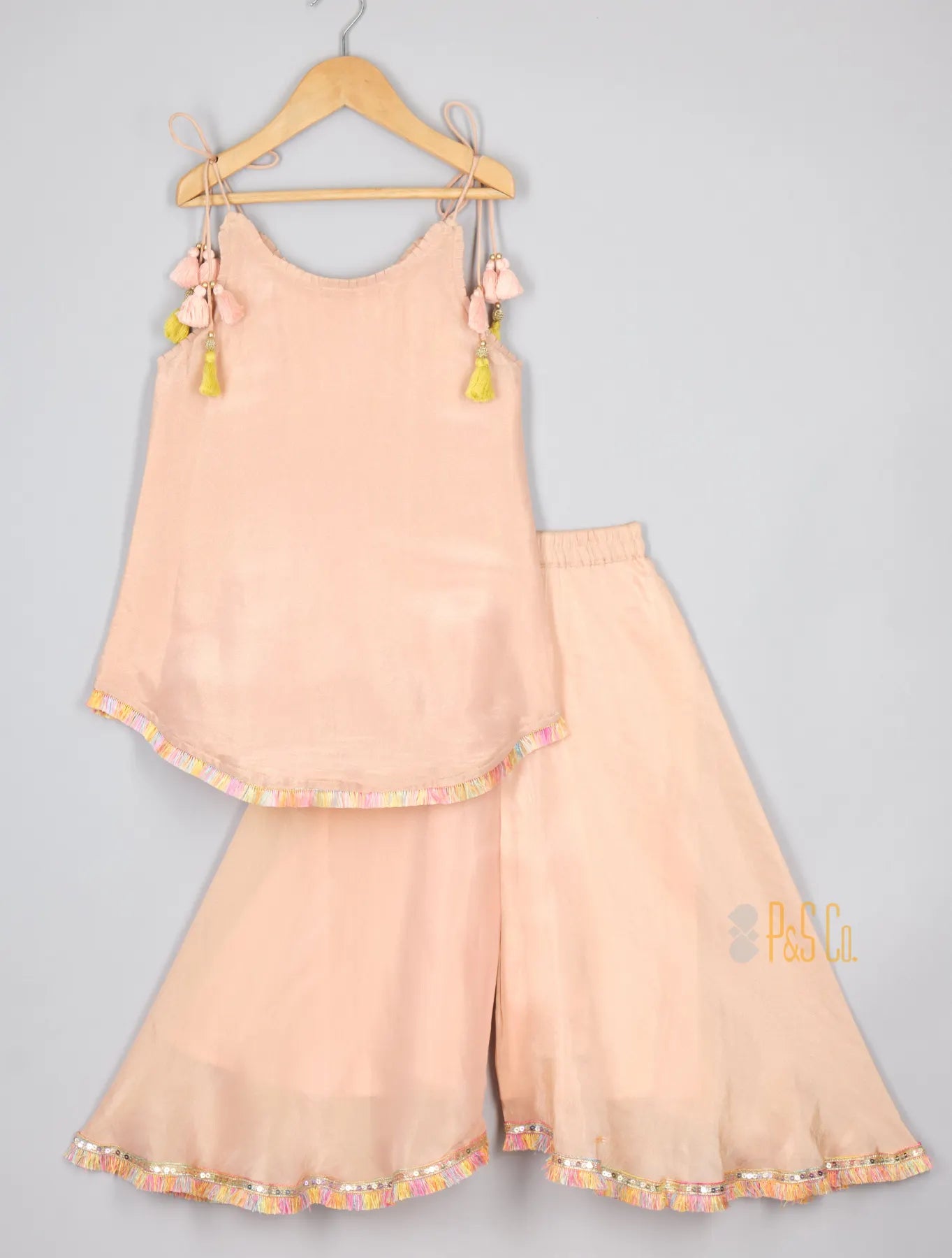 Dust Pink Buta Kurta and Flare pant