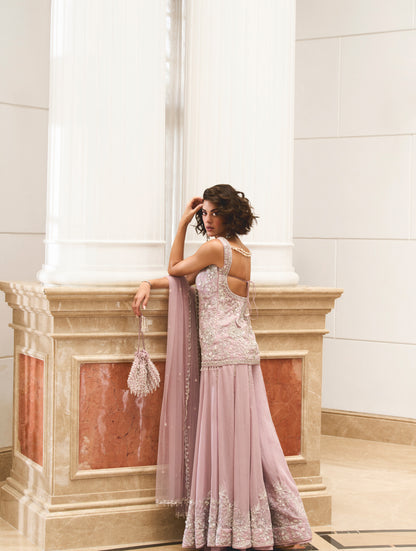 LILAC SHIMMER SHIRT AND SHARARA