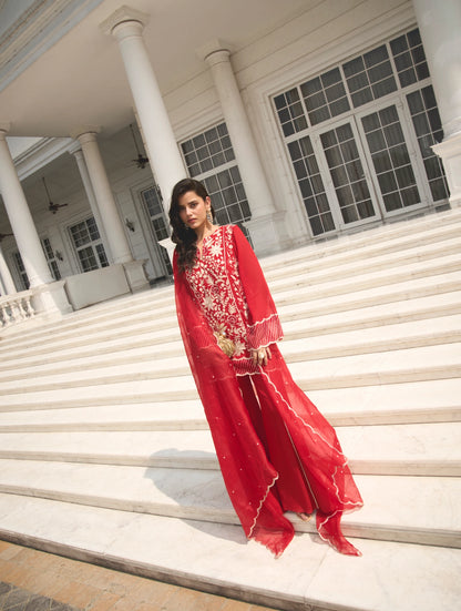 RED KURTA SET