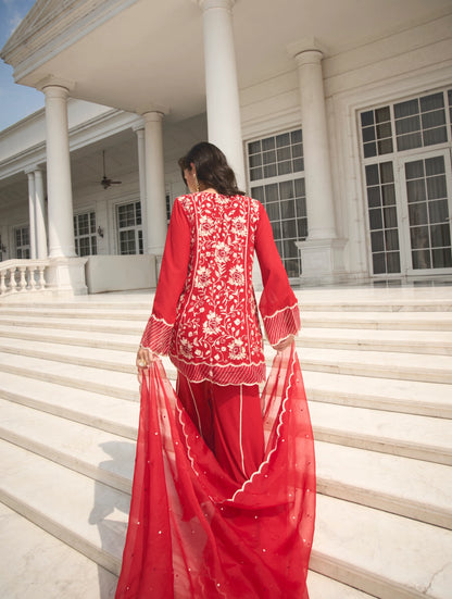 RED KURTA SET