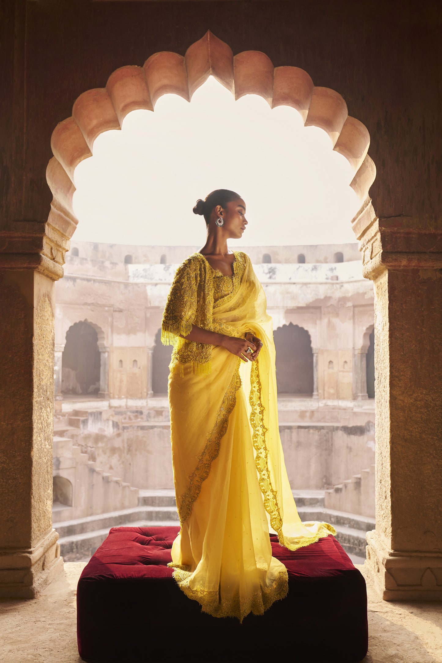 Dream weaver blouse, cape and saree set