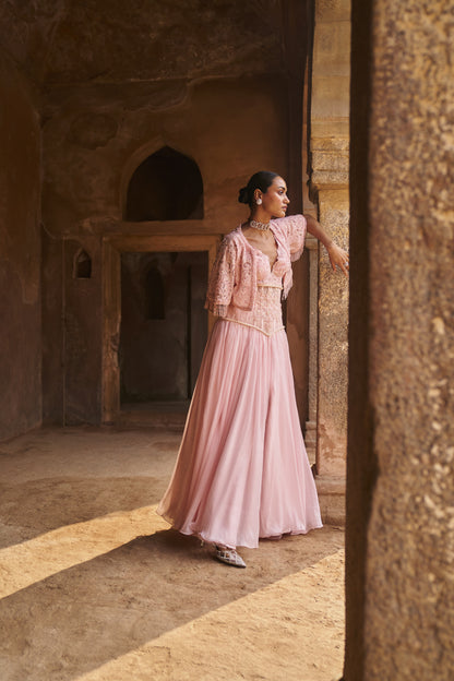 Dutchess cape, blouse and skirt set