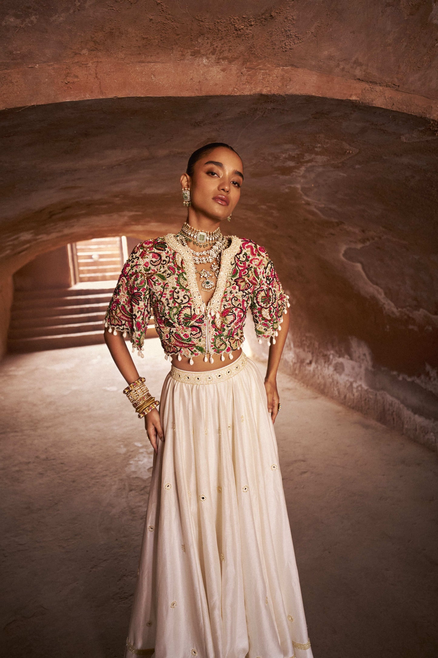 Desert Rose Blouse Lehenga Set
