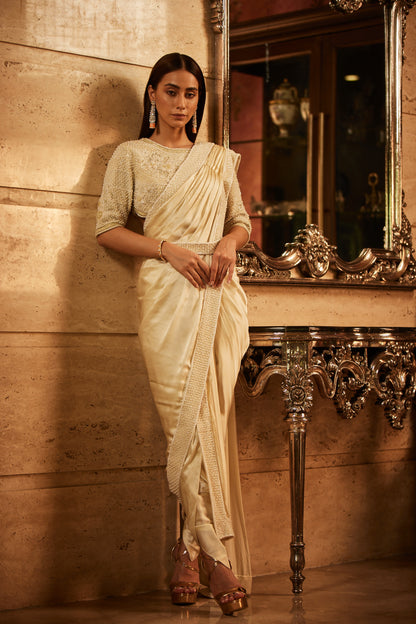 IVORY SAREE SET