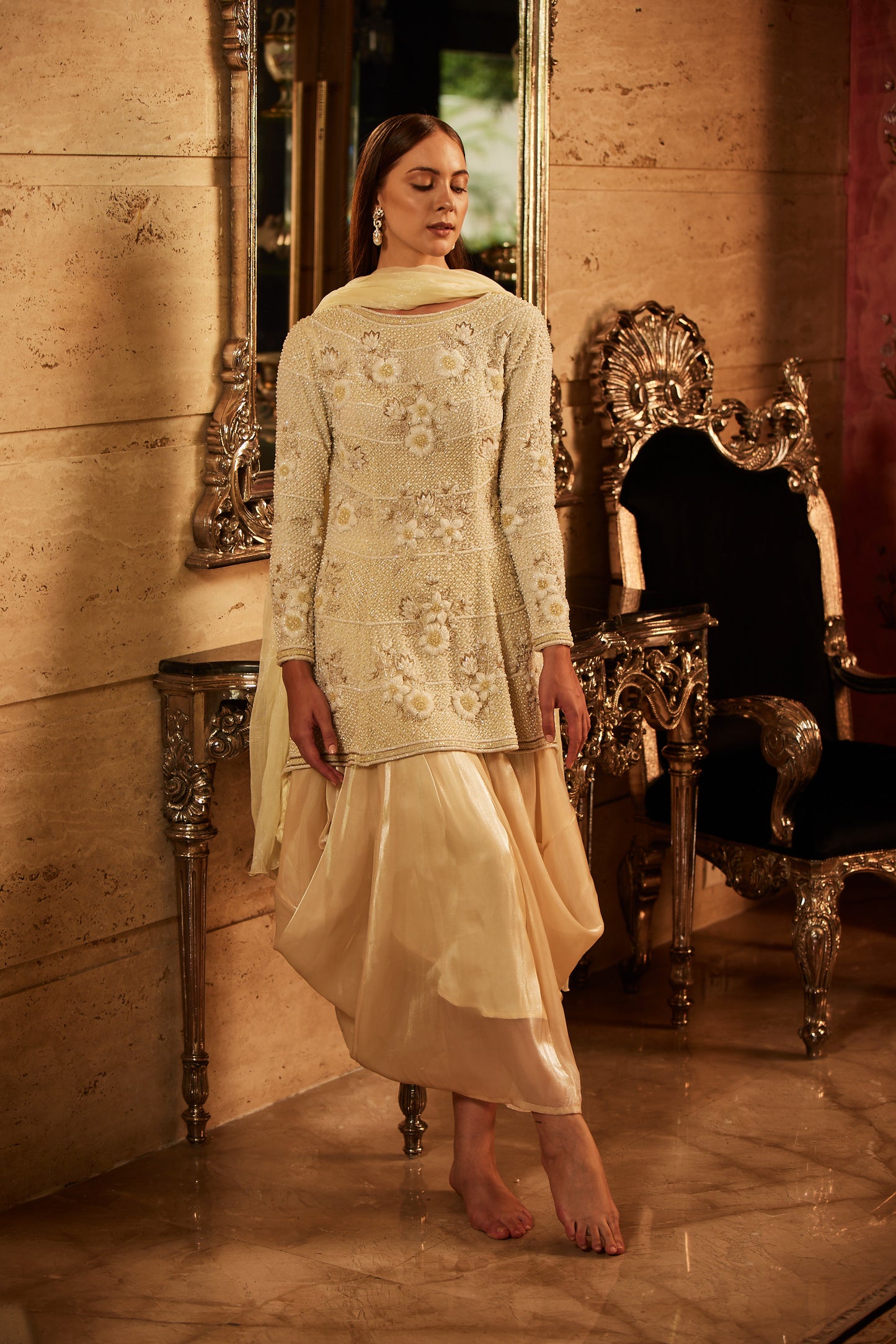 IVORY KURTA SET