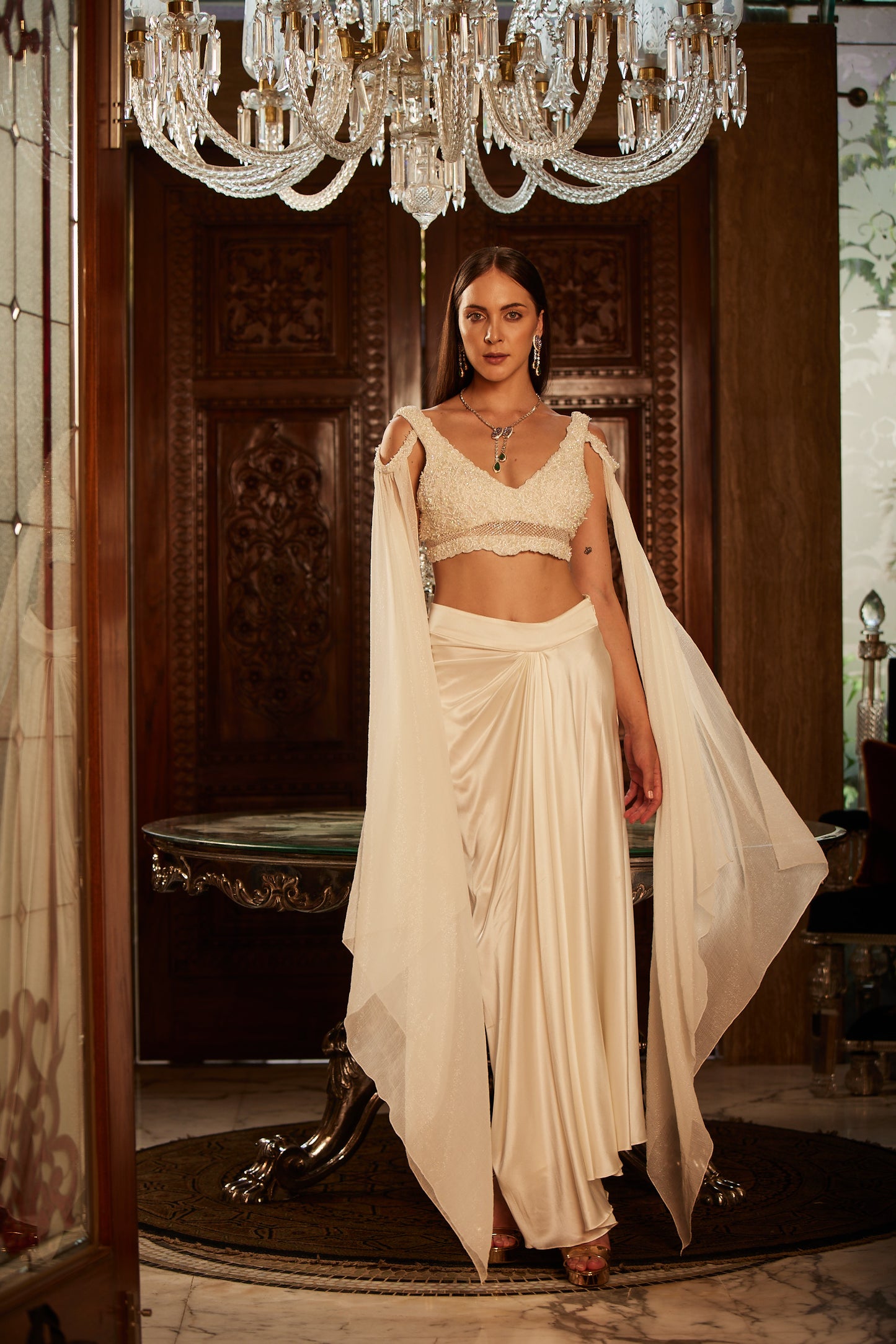 IVORY BLOUSE AND SKIRT SET