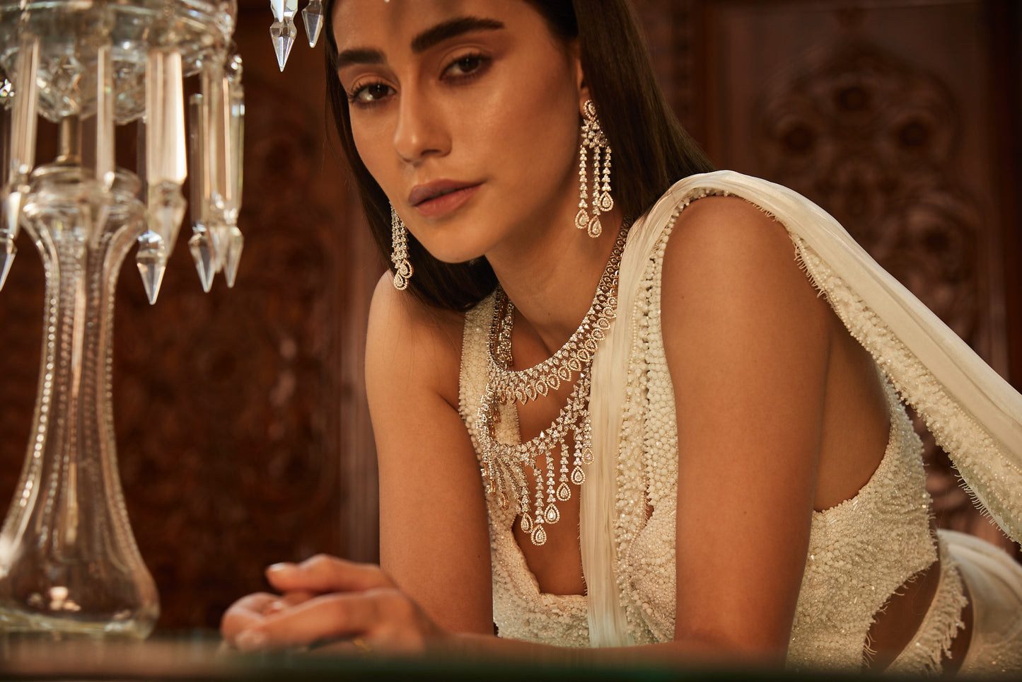 IVORY SAREE SET