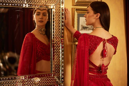 RED LEHENGA SET