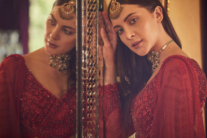 RED LEHENGA SET